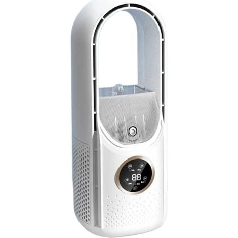 Bardusch-Ventilateur sans Lame 6 Vitesses Bureau sans Ventilateur Lame Refroidisseur Ventilateur De Refroidissement for Bureau Portable Ventilateurs Silencieux Humidificateur Climatiseur (Color : Whit (1/5)