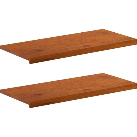 Alfeizares 2 uds. Marrón 100 x 40 x 2 cm Madera de Roble Sólido vidaXL (1/5)