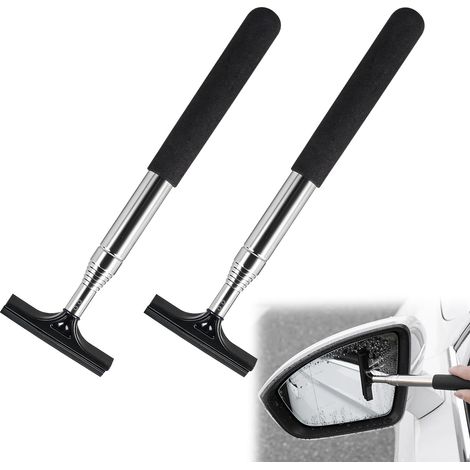 Lot de 2 Raclette de Nettoyage Extensible, Mini Essuie Glace de Rétroviseur Rétractable (1/4)
