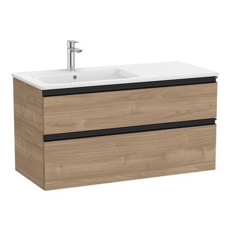 CONJUNTO MUEBLE THE GAP 1000X460 2 CAJONES + LAVABO IZQUIERDA NOGAL