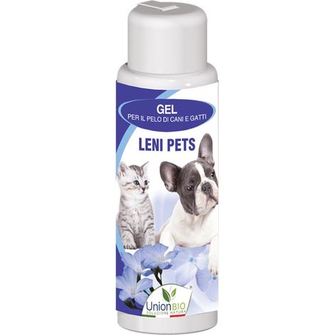 Leni Pets gel pour la peau et les poils des chiens et des chats, démêle et adoucit les poils en les rendant soyeux, soulage les démangeaisons