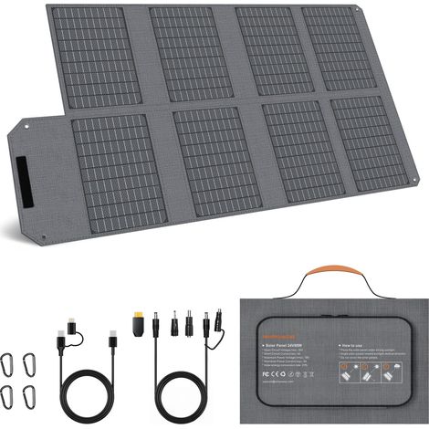 Panneau solaire portable 80 W, chargeur solaire pliable 19V (1/5)