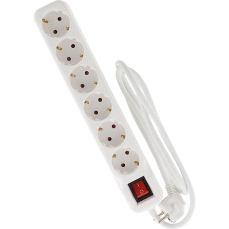 Multiprise Schuko + Interrupteur 6 x 16 A 1,4 m Blanc (1/5)
