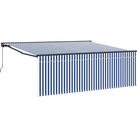 Maison Exclusive - Tenda Retrattile Blu e Bianco 400 × 300 cm