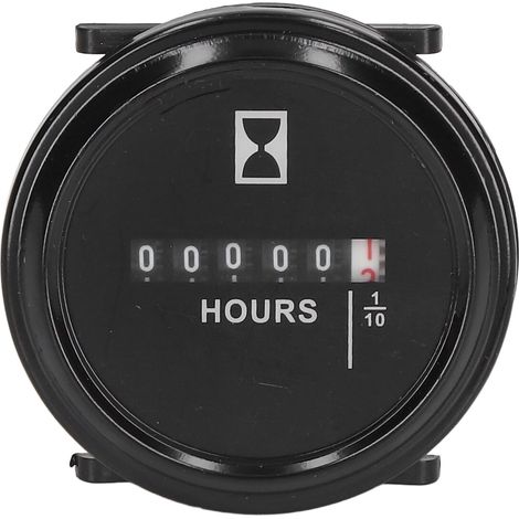Betriebsstundenzähler 99999,9 Stunden AC/DC Universal-Betriebsstundenzähler Vollständig abgedichtet Runder Quarz Mechanischer Betriebsstundenzähler 6–80 V (1/5)