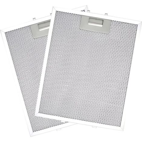 Lot de 2 filtres à graisse en aluminium 320 x 260 mm – Filtration 5 couches – Universel pour hottes aspirantes – Facile à nettoyer