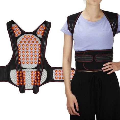 Ceinture Lombaire - Therapie Par Pierres Chaudes - Soutien Lumbaire Et Dorsal - Taille L - Noir (1/5)
