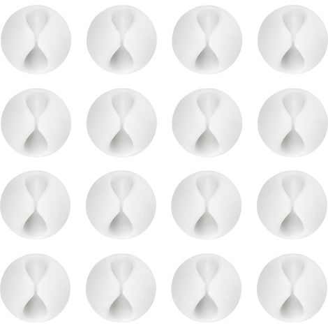 Cable Clips Support de Câble Ensemble d'Organisateur Câbles Gestion Polyvalent 16pcs Blanc (1/5)
