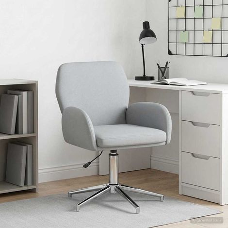 vidaXL Silla de escritorio giratoria 54 x 58 x 90 cm Gris Claro Tela (1/4)