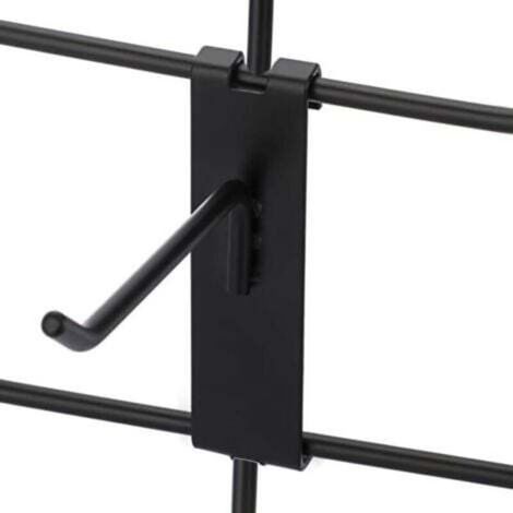 Lot de 15 crochets métalliques de 10 cm pour plaques grillagées, crochets crantés commerciaux pour magasins, garages, expositions et ateliers (1/4)