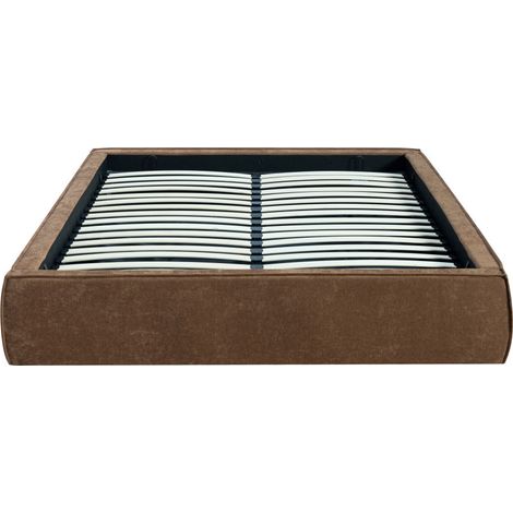 Lit coffre en tissu 140x190cm - Marron - Liberio (1/5)