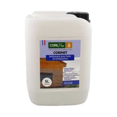 Sud Bois – Nettoyant dégraissant Corinet 5L – Pour surfaces non ferreuses – Élimine graisses et moisissures – Application facile au pulvérisateur