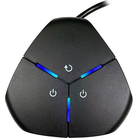 Benutzerfreundlicher PC-Ein-/Ausschalter, klein, leicht und robust, aus glänzendem ABS-Kunststoff, ideal für Internetcafés. Tischschalter für Internetcafés. (1/5)