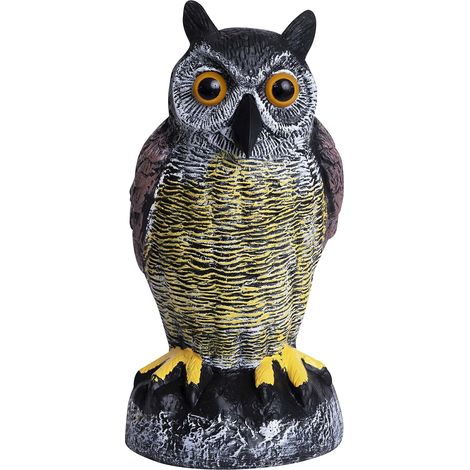 Leurres de Hibou pour effrayer Les Oiseaux Hiboux en Plastique pour effrayer Les Oiseaux Statue de Hibou pour Jardin et extérieur (1/5)