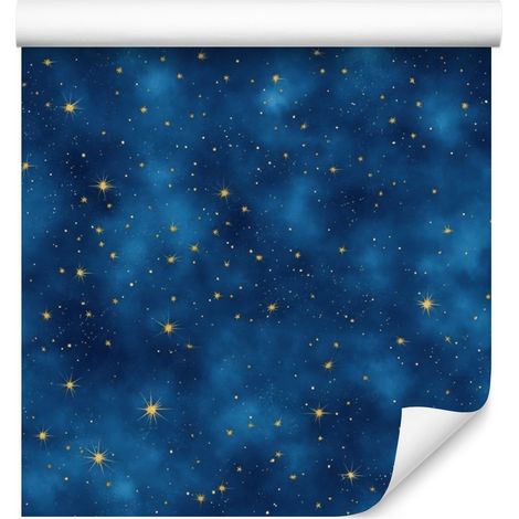 Papier peint aquarelle galaxie bleu marine, bleu ciel et bleu mer 50x1000 cm (1/5)