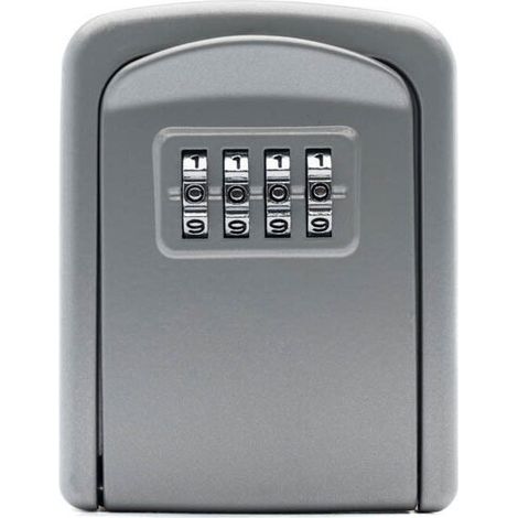 Silver Secure Key Box, Safe Storage Zinc Alloy Lock Box with 4 Digit Combination Code, for Home Garage School (1/5)