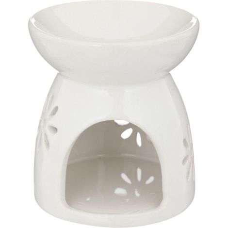 Brûle-Parfum en Céramique "Izor" 10cm Blanc