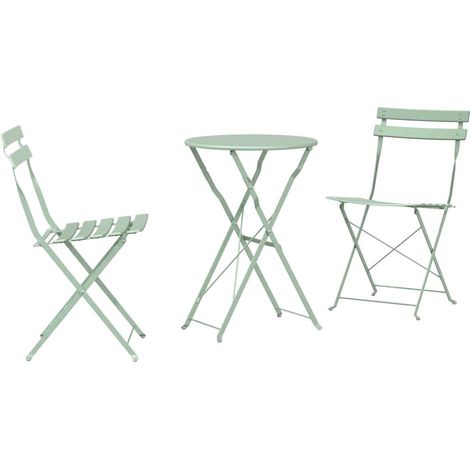 Maison Exclusive - Klapp Bistro Set 3 pcs Meerschaumgrün Stahl