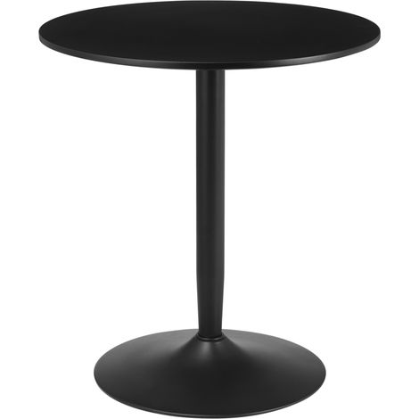 Runder Küchentisch Ø70 x 75 cm aus MDF und schwarzem Stahl (1/5)
