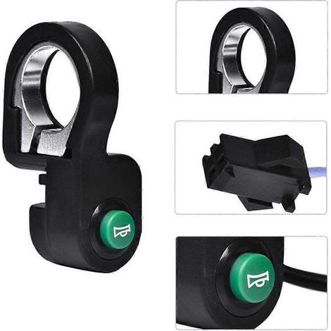 Bouton de klaxon universel pour guidon de moto/vélo électrique (noir) (1/5)