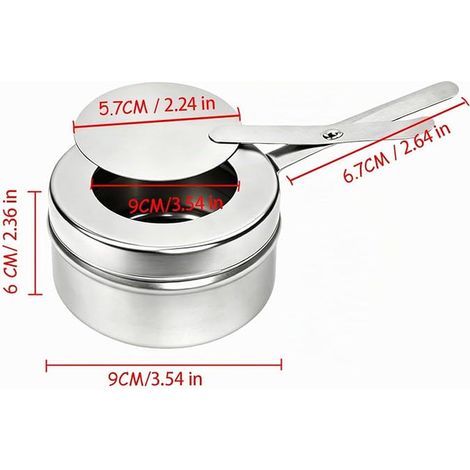 Alcohol Burner for Fondue, Fuel Dough Containers, for Fondue Dish Warmer or Baking Dish, Camping, Coffee, Hot Drinks (1/2)