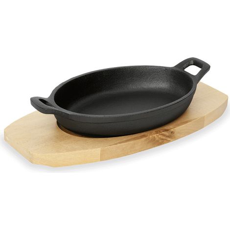Poêle de service fonte et support bois 15,5 x 9,5 cm H 3 cm IRON DINING - Was Germany (1/2)