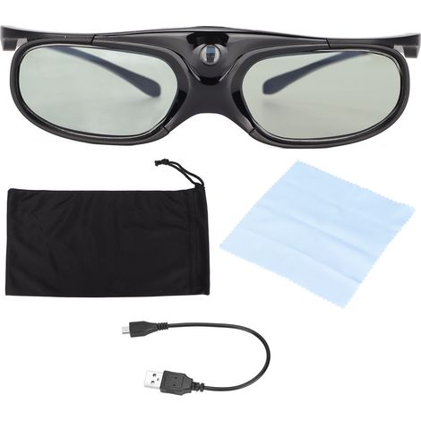 Lunettes 3D à obturateur actif, projecteur DLP Link, projecteur 3D (noir) (1/5)