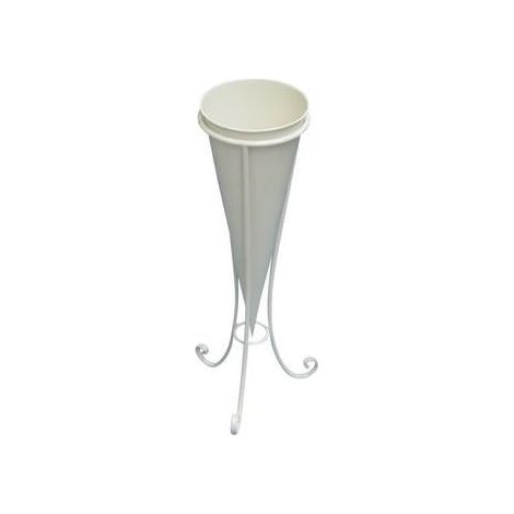 Cono porta vaso ferro bianco, 54 cm (kit da 3)