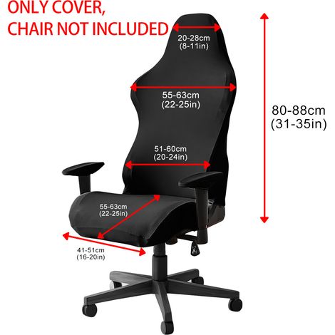 Elastischer Gaming-Stuhlbezug aus Milchseide, Armlehnenschutz, staubdicht, universell – grau