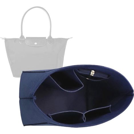 Handtas Organizer - Bag in Bag - Tasorganizer - Vilt - Bag Organizer - Tas Organizer Met Meerdere - Geschikt Voor Grote Opvouwbare Tassen - 28 X 25 X 17 cm - Donkerblauw (1/5)