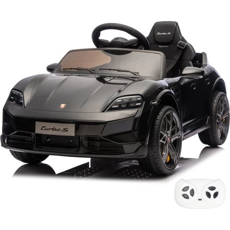 Porsche Taycan Turbo S Elektro Kinderauto 12V - Schwarz