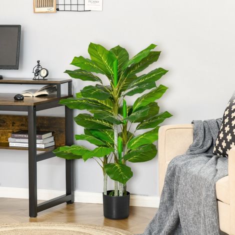 Arbre artificiel 95 cm avec 33 feuilles, plante décorative réaliste pour salon, bureau ou chambre – pot inclus (1/4)