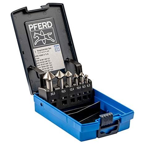 PFERD TOOLS SET KES HSSE DIN 335 C90° 6 25202157 Jeu de fraises coniques 6.3 mm, 8.3 mm, 10.4 mm, 12.4 mm, 16.5 mm, 20. (1/3)