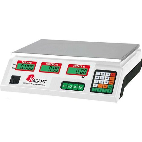 BILANCIA DIGITALE 35 kg PIATTO IN FERRO 34×23 cm BATTERIA RICARICABILE