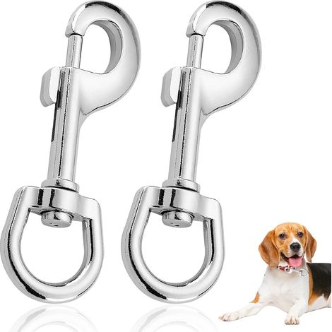 2 Stück Karabiner für Hundeleine, Karabinerhaken mit Drehgelenk aus Edelstahl, Karabiner Drehgelenk, für Hundeleinen und Outdoor-Aktivitäten, Versatile Karabiner für Schlüsselbunde und Haustierzubehör (1/5)
