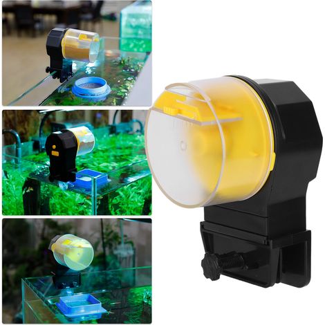 Distributeur automatique de nourriture pour poissons, distributeur automatique intelligent à minuterie, distributeur de grande capacité, jaune. (1/5)