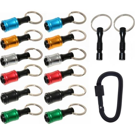 Lot de 12 porte-clés porte-clés hexagonaux 1/4 pouce, rallonge porte-embouts de tournevis, adaptateur de douille (1/5)
