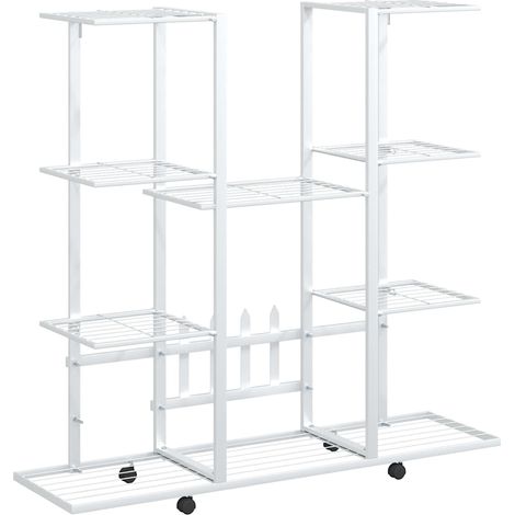 Maison Exclusive - Blumenständer mit Rollen 94,5x24,5x91,5 cm Wei (1/5)