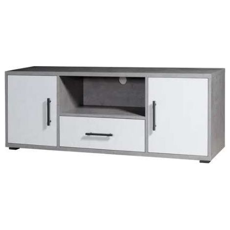 Porta TV 2 ante + cassetto ossido+bianco cemento già montato L136 H57 P40 - consegnato già montato (1/2)