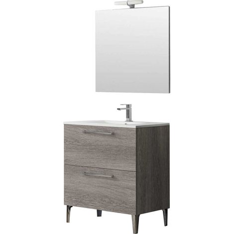 Ensemble de salle de bain DEKO 80 cm Bois Foncé (1/2)