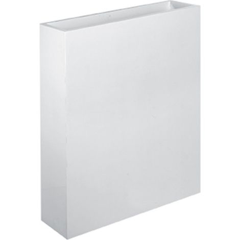 Jardinière Haute North Dakota en Bois MDF Blanc Brillant, Séparateur de Pièce Intérieur - PANGIVO (1/2)