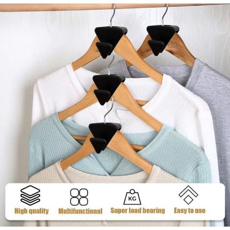 Ganchos colgantes que ahorran espacio: juego de 18 piezas en acero negro resistente, para perchas y almacenamiento en la pared.