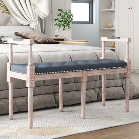 vidaXL Banc Gris foncé 110x40x70 cm Velours (1/5)