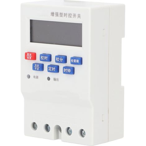 Programmateur numérique horaire 25A, relais minuterie avec mémoire, arrêt automatique et mise en veille programmable. (1/5)