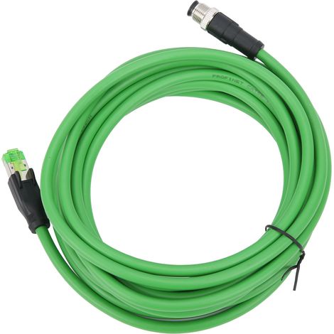 Câble Ethernet industriel M12 vers RJ45 étanche IP67, longueur 5 m / 16,4 pi (1/5)