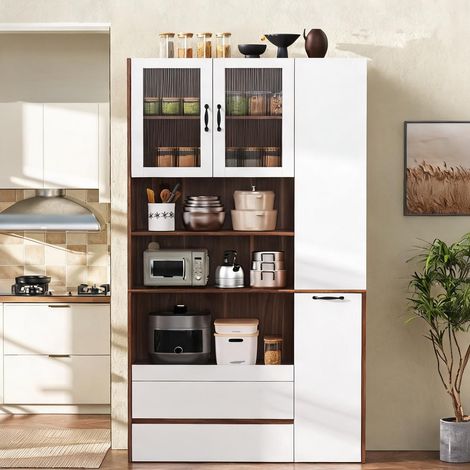 Buffet coloris blanc Walnut en MDF 100 x 40 x 200 cm (1/5)