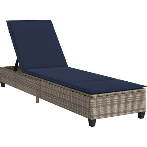Maison Exclusive - Sonnenliege mit Auflagen Grau 55x200x25,5cm Po