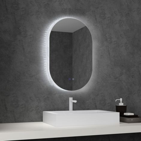 Horizontal/vertical - Miroir mural LED 81x5 cm, 3000-6500K, luminosité réglable, mémoire, anti-buée, tactile, IP44
