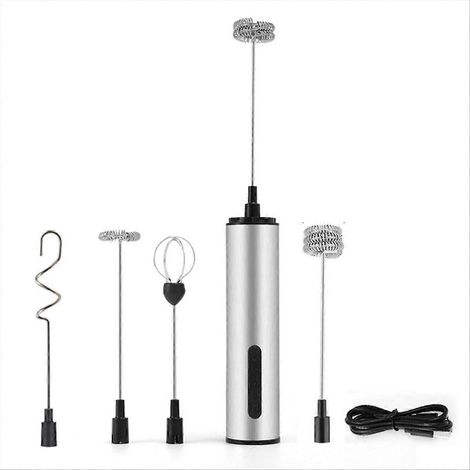 Wiederaufladbarer Milchaufschäumer, tragbarer elektrischer Milchaufschäumer, elektrischer Schneebesen für Latte Macchiato und Cappuccino (1/5)