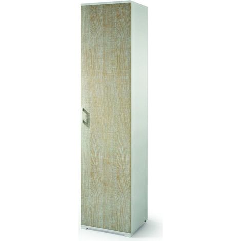 Colonna Multiuso Bagno 45Cm Bianco E Rovere